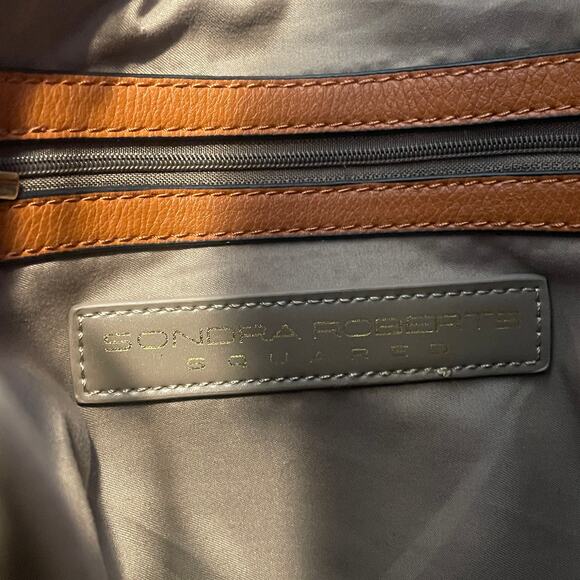 Sondra Roberts Squared Boho Hobo Bag Brown & Orange Multicolor Tassel Braided - Picture 10 of 15